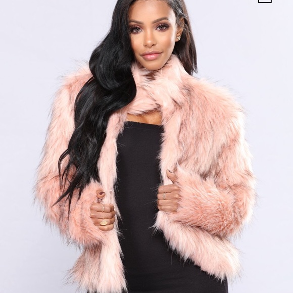 blush fur jacket